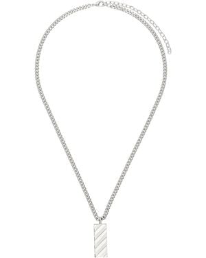 Off-White c/o Virgil Abloh Diagonal Pendant Necklace - Metallic