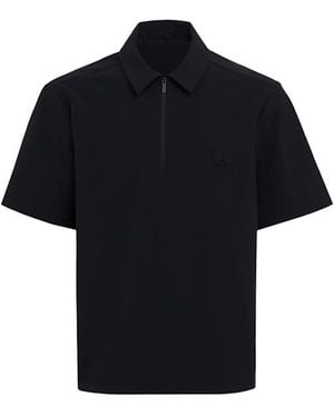 Moncler Logo Nylon/Half-Zip Shirt - Black