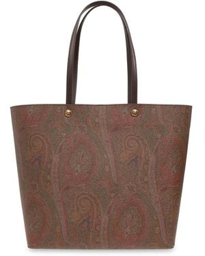 Etro Paisley Printed Shopper Bag - Brown