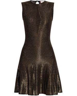 McQueen Lurex Yarn Mini Dress - Brown