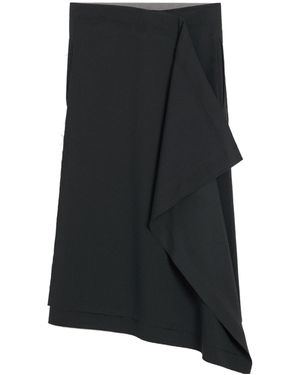 Ami Paris Ami Midi Wrapped Skirt - Black