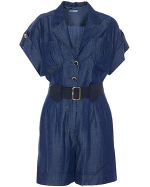 Liu Jo Belted Shirt Jumpsuit - Blue