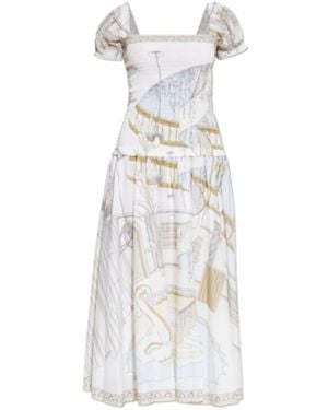 Tory Burch Square Neck Dress - White
