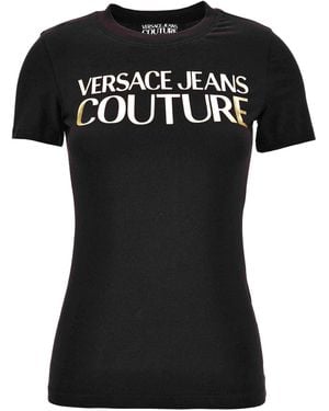 Versace Jeans Couture Couture Logo Print Top - Black