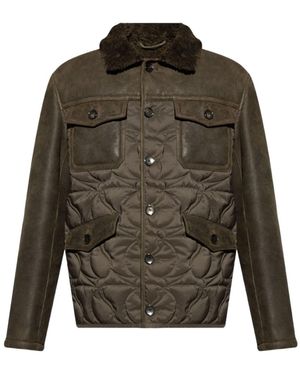 Etro Jacket With Fur Collar - Green