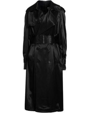 Balenciaga Solid Colour Satin Trench Coat - Black