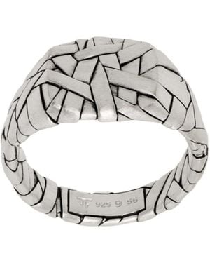 Tom Wood Quilt Small Ring - Metallic