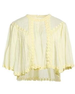 Isabel Marant Short-Sleeve Lace Top - Natural