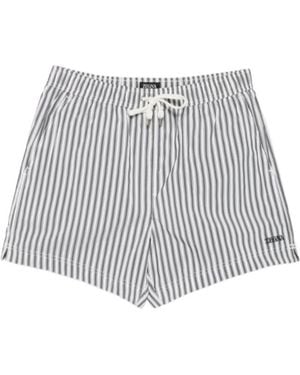 ZEGNA Striped Drawstring Swim Shorts - Grey