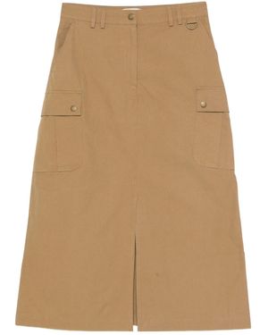 Barbour Gwen Cargo Front-Slit Skirt - Natural