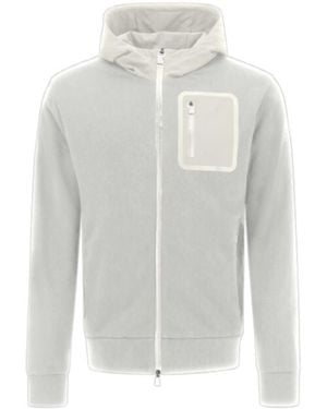 Herno Logo-Patch Zip-Up Hooded Jacket - White