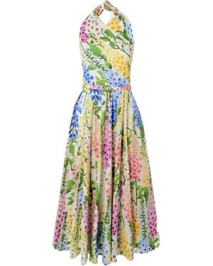 Oscar de la Renta Halter Midi Dress - White