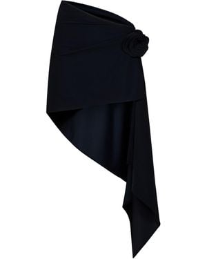 Magda Butrym Asymmetrical Draped Swim Skirt - Black