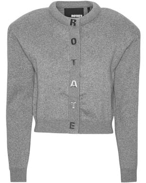 ROTATE BIRGER CHRISTENSEN Magtu Long-Sleeved Knit Cardigan - Gray