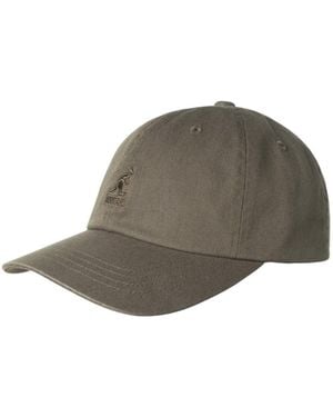 Kangol Logo Washed Baseball Cap - Brown