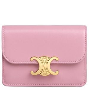 Celine Triomphe Flap Card Holder - Pink