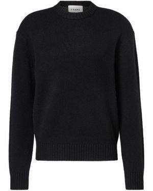 FRAME Ribbed Crew Neck Jumper - Black