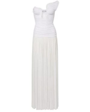 Christopher Esber Salacia Ruched Bustier Gown - White