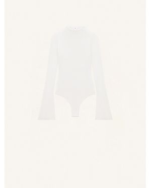 Courreges High-Neck Jersey Jumpsuit - Natural