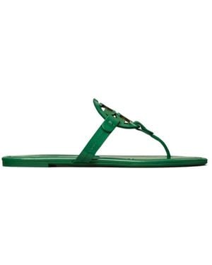 Tory Burch Miller Double T Slides - Green