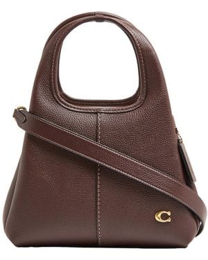 COACH Lana 23 Polished Pebble Leather Shoulder Bag - Brown