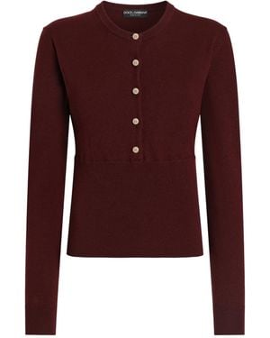 Dolce & Gabbana Serafino Knitted Pullover - Red