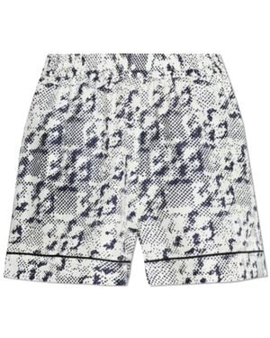 Tory Burch Logo Printed Straight-Leg Shotrs - Multicolor