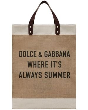 Dolce & Gabbana Logo-Printed Open Top Tote Bag - Multicolour