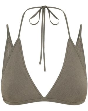 Dion Lee Butterfly-Style Mesh Bra - Grey