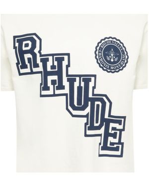 送料関税込み RHUDE + Como 1907 ロゴプリント Tシャツ Rhude Como 1907 Lago Di Como Logo-print Cotton-jersey T