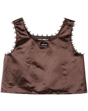 Miu Miu Satin Crop Top - Brown