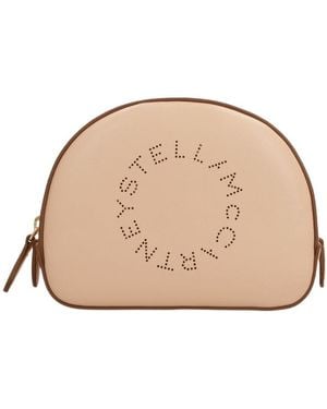 Stella McCartney Logo Perforated Zip-Up Beauty Case - Natural