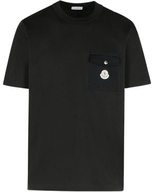 Moncler Pocket Detailed Crewneck T-Shirt - Black
