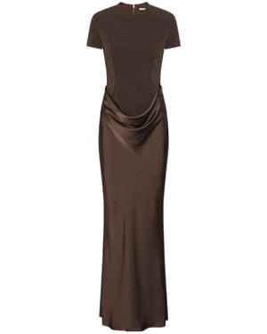 ROTATE BIRGER CHRISTENSEN Capsleeve Draped Maxi Dark - Brown