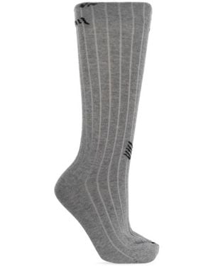 Marni Logo Mended Ribbed Socks - Grey