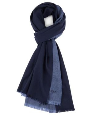 Tod's Brushed Cashmere-Blend Scarf - Blue