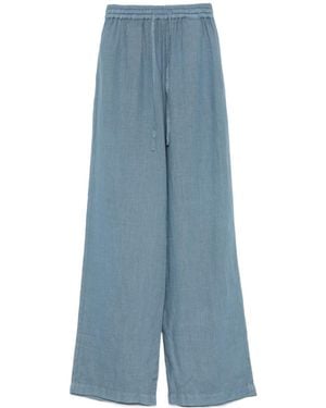 Fay Elastic Waist Drawstring Casual Trousers - Blue