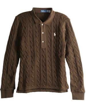 Polo Ralph Lauren Cable-Knit Polo Sweater - Brown