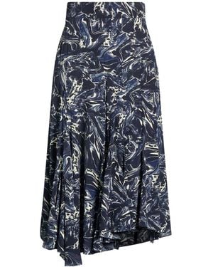 Isabel Marant Solid-Colored Satin Midi Skirt - Blue