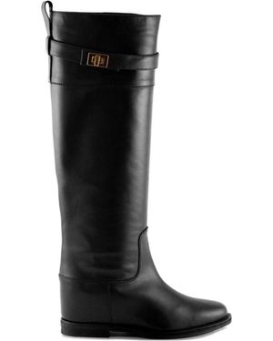 Via Roma 15 Round-Toe Knee-High Boots - Black