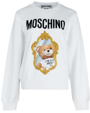 Moschino Teddy Mirror Crew-Neck Sweatshirt - White