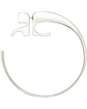 Courreges Round Earrings - White