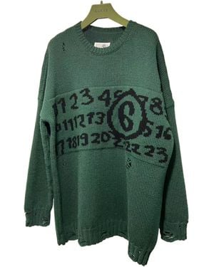MM6 by Maison Margiela Intarsia-Knit Logo Jumper - Green