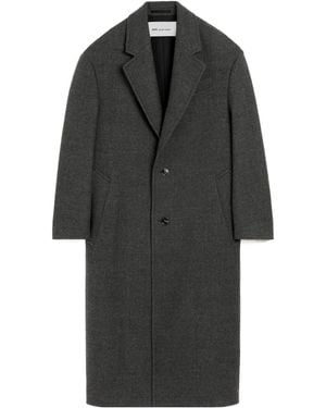 Ami Paris Ami Single-Breasted Long Coat - Black