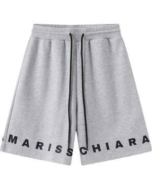 Marissa Chiara Logo Print Shorts - Grey