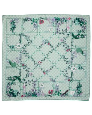 Gucci Printed Silk Twill Carré - Blue