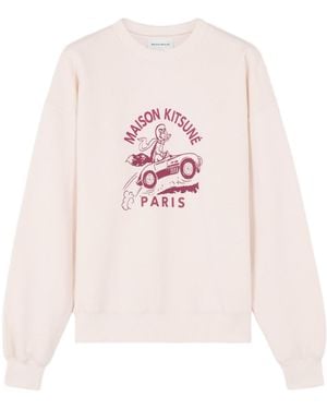 Maison Kitsuné Racing Fox Pattern Hoodie - Pink