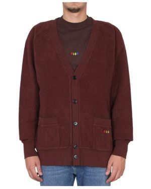 MSGM V-Neck Knitted Cardigan - Purple