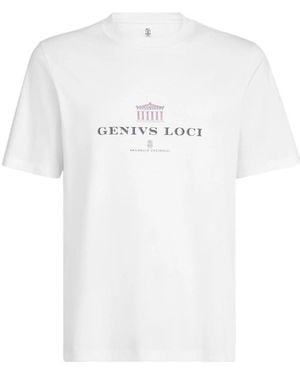 Brunello Cucinelli Short-Sleeved Crewneck T-Shirt - White
