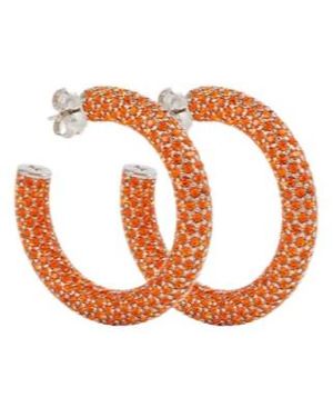 AMINA MUADDI Cameron Medium Hoop Earrings - Pink
